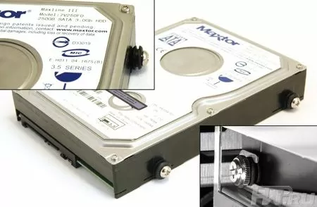 HTPC корпус Lian Li PC-V351 - антивибрационная система для винчестеров