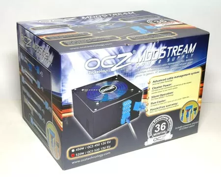 Упаковка блока питания OCZ ModStream 520Wt