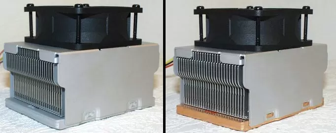 Полностью алюминиевый и с медным основанием кулеры