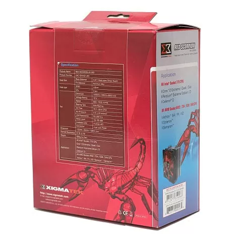 Упаковка кулера Xigmatek Red Scorpion