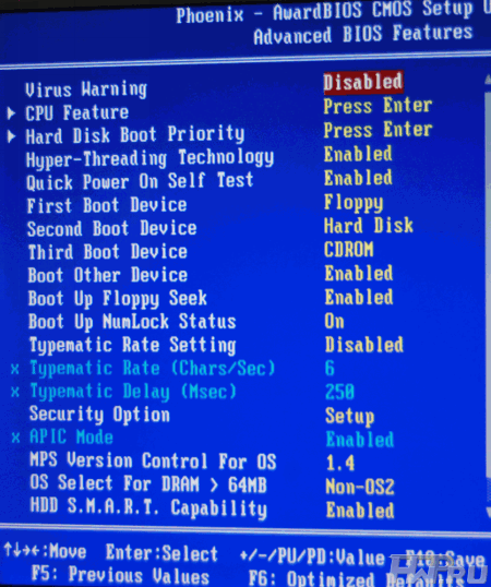 BIOS материнской платы
