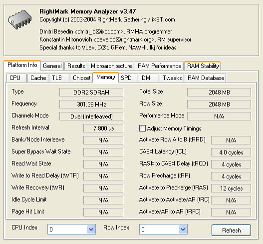 RightMark Memory Analyzer 2048 Mb