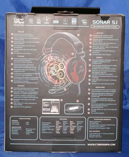 Обзор наушников Cyber Snipa Sonar 5.1 - звук вокруг