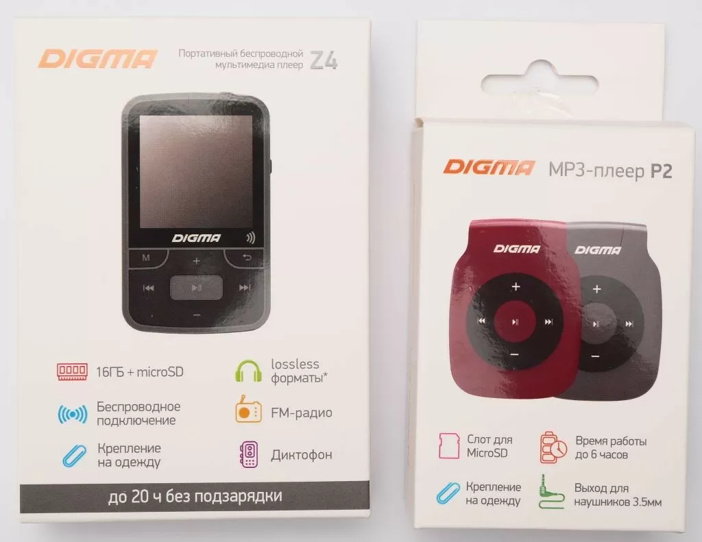 Digma Z4 и P2 – компактные MP3-плееры с разным функционалом | hwp.ru