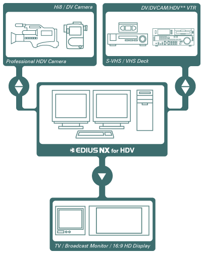 Схема использования Edius NX