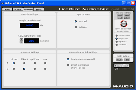 Программное обеспечение M-Audio FireWire Audiophile