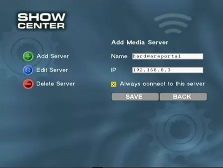 Меню Pinnacle ShowCenter 200
