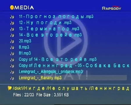 Список файлов Rapsody RSH-100