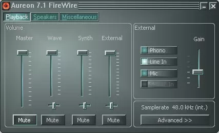 Программное обеспечение Terratec Aureon 7.1 FireWire