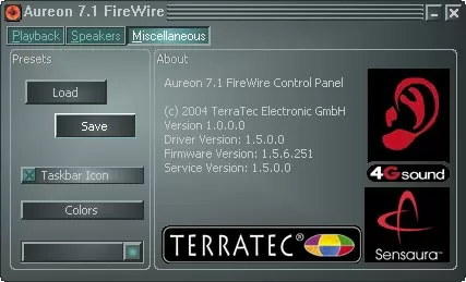 Программное обеспечение Terratec Aureon 7.1 FireWire