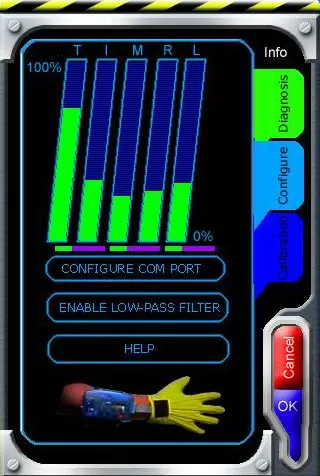 Программа настройки перчатки DG5-VHand Glove