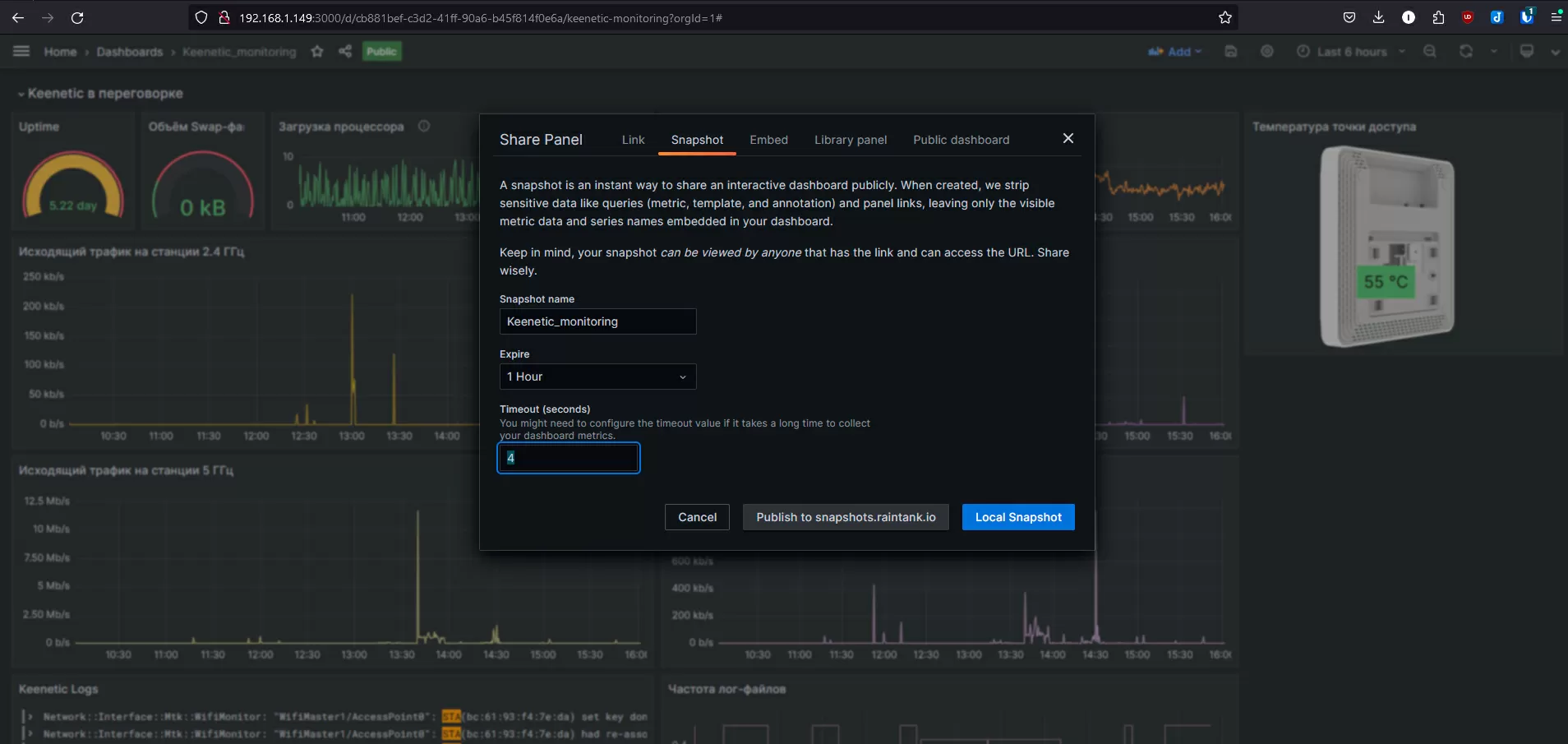 Настраиваем дашборд Grafana для точек доступа Keenetic | hwp.ru