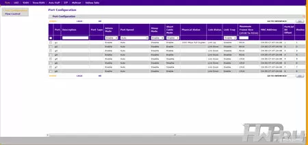 Меню коммутатора NetGear GS-108T