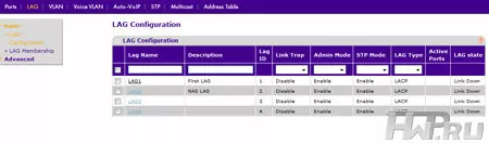 Меню коммутатора NetGear GS-108T
