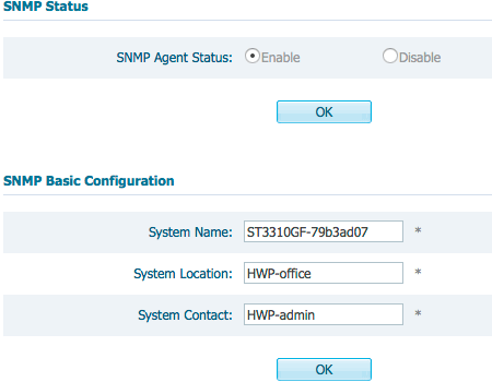 Статус SNMP