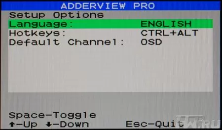 Меню AdderView AV8PRO-DVI