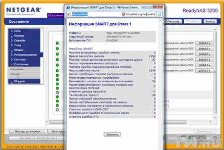 SMART данные с жестких дисков в NetGear ReadyNAS 3200