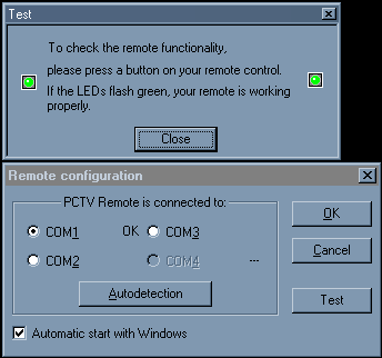 Тест работы пульта ДУ