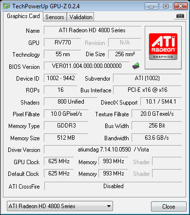 Скриншот GPU-Z